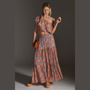 NWT Sundry Floral Maxi Ruffle Tiered Skirt - Small